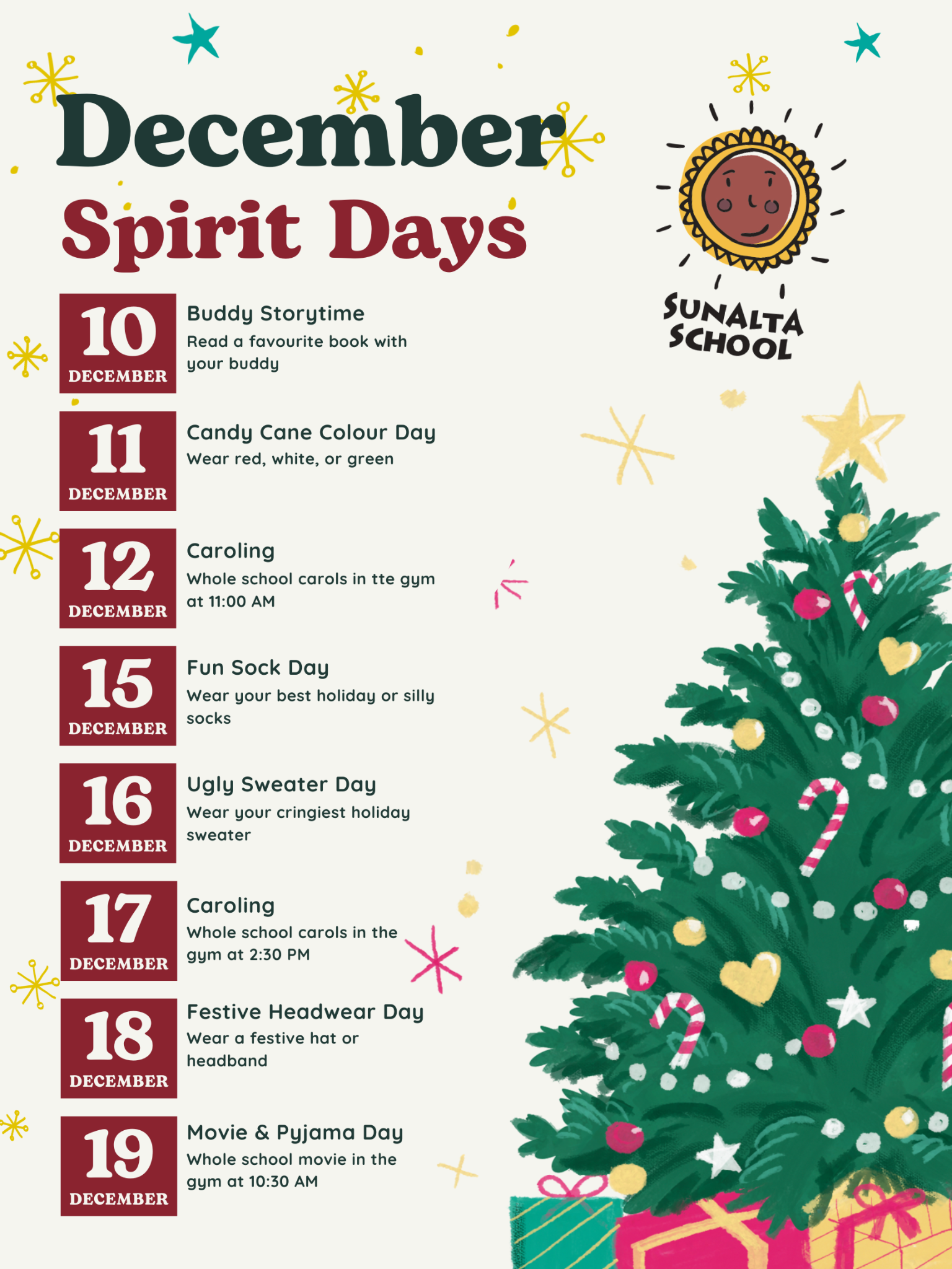 December 2025 Spirit Days